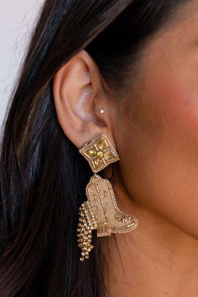 Gold Cowboy Boot Earrings Product Image