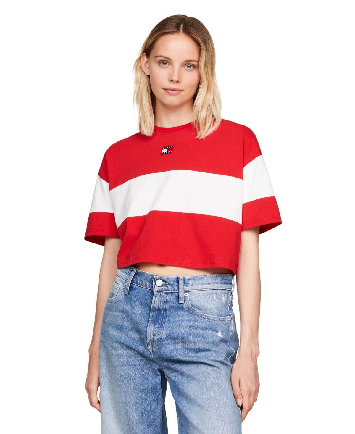 Women's Colorblock Cotton Crop T-Shirt Product Image