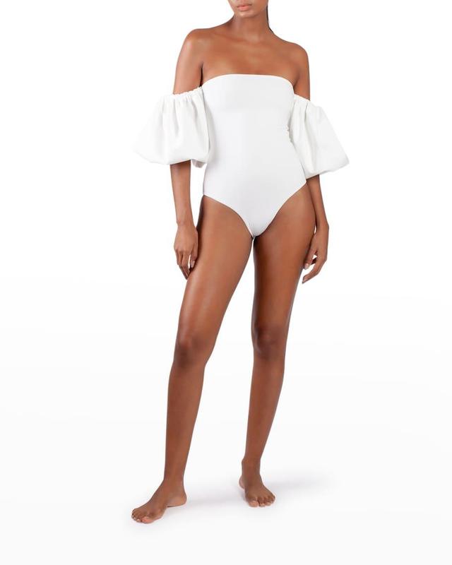 Theo Blouson-Sleeve One-Piece Swimsuit Product Image