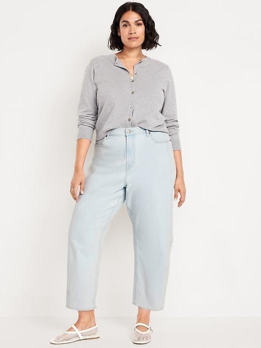 High-Waisted Barrel Ankle Jeans Product Image