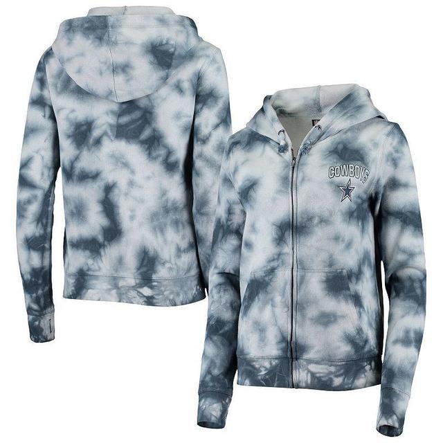 Womens New Era Dallas Cowboys Tie Dye Fleece Full-Zip Hoodie Blue Product Image