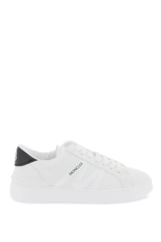 MONCLER Monaco M Leather Low-top Sneakers In White Product Image