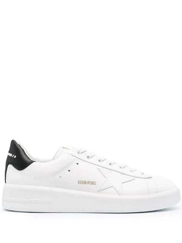 GOLDEN GOOSE Purestar Leather Sneakers In White/black Product Image