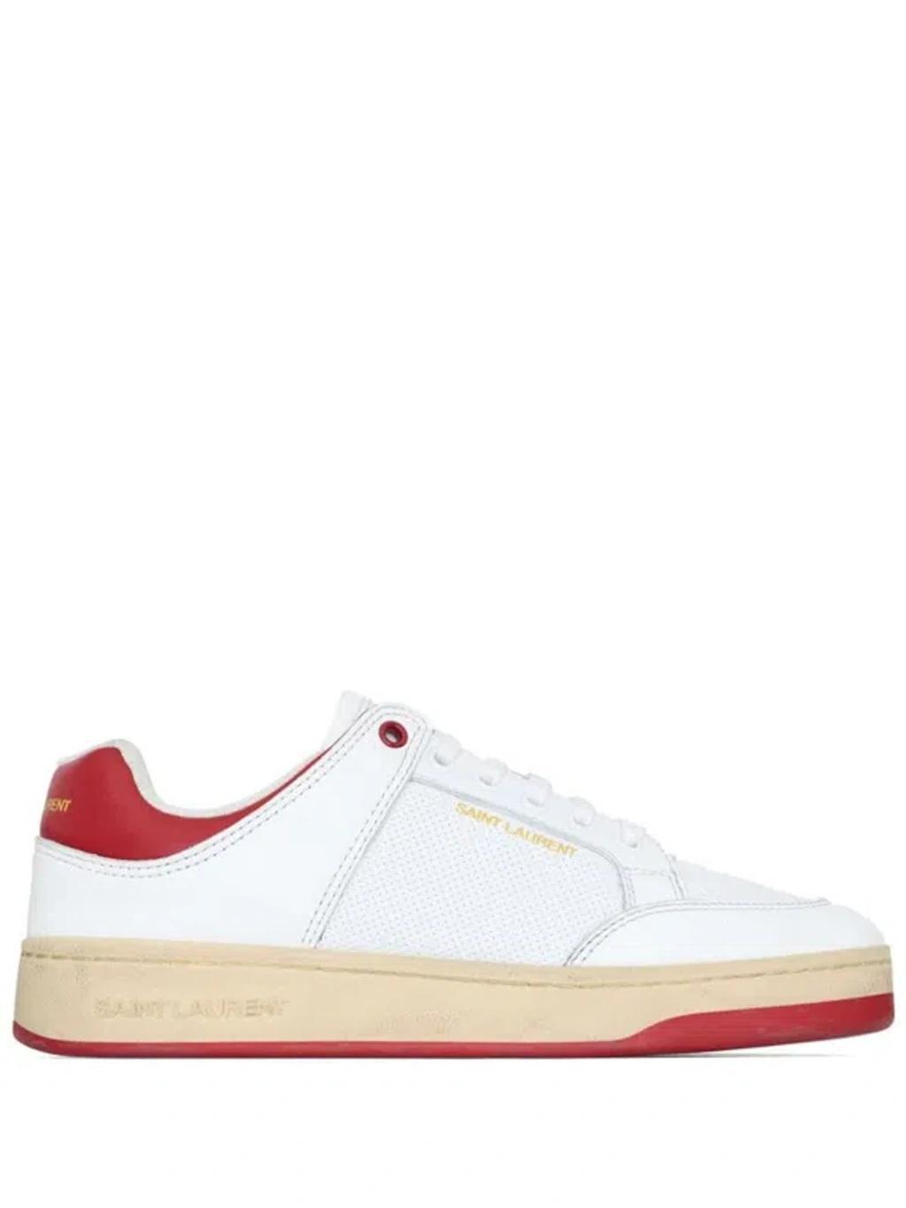 SAINT LAURENT Men's Sl/61 Leather Trainer Sneaker In White Product Image