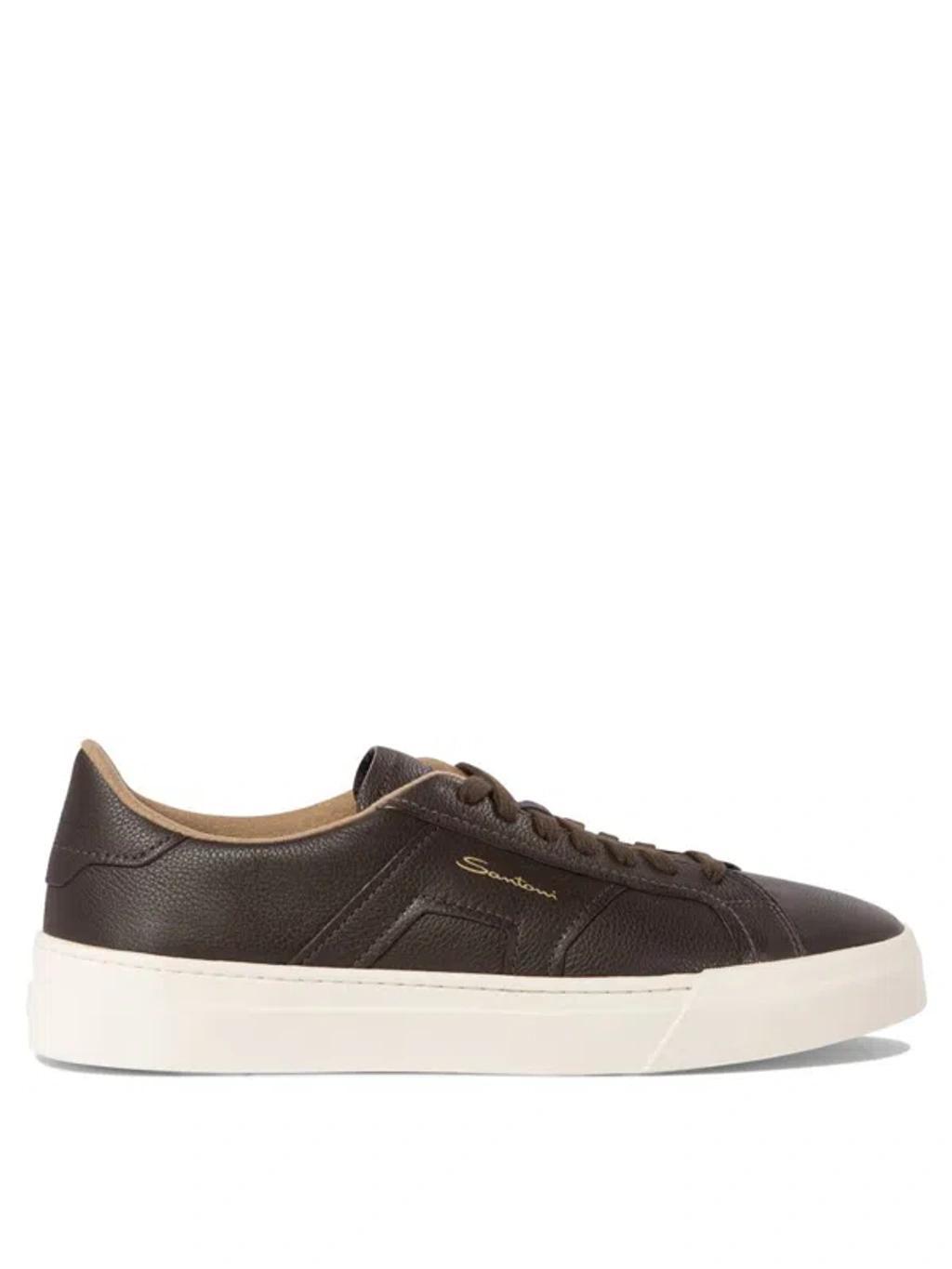 SANTONI Logo Printed Low In Brown Product Image