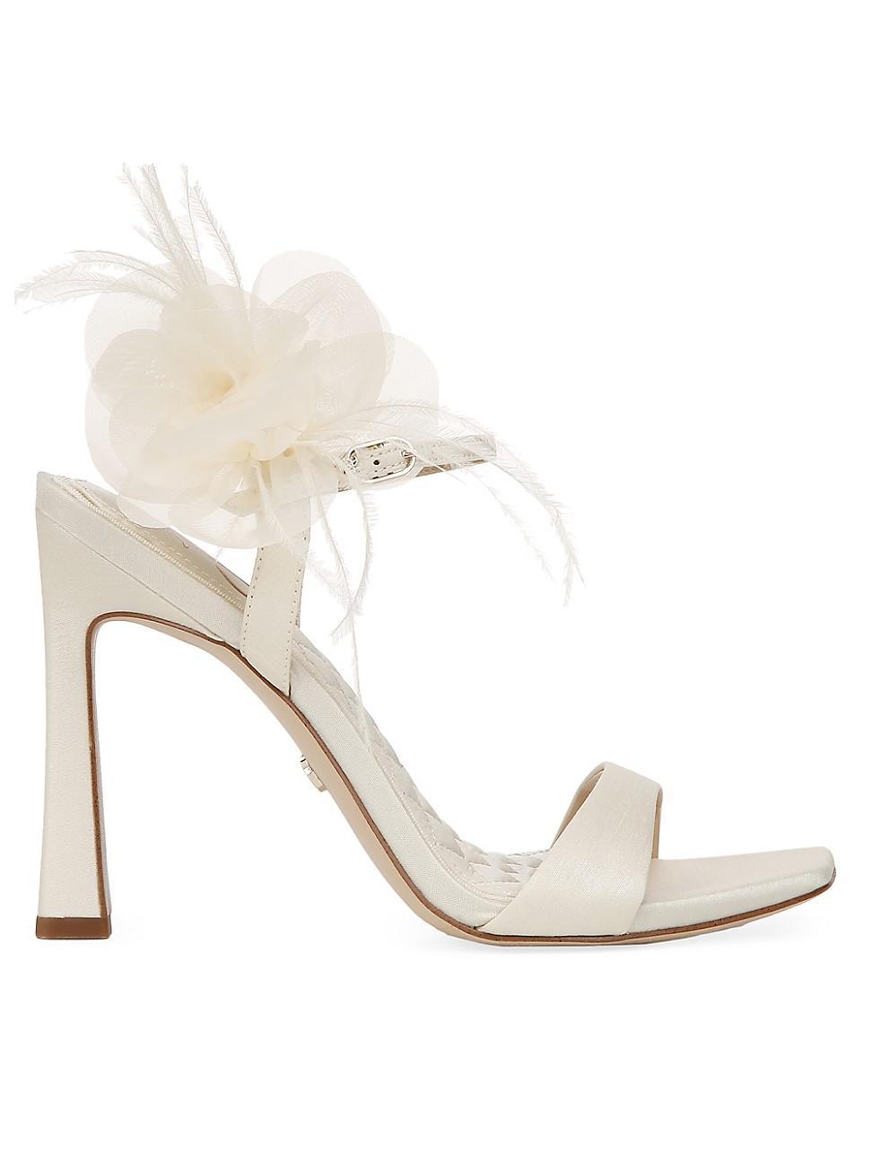 Sam Edelman Womens Leana Square Toe Flower Embellished High Heel Sandals Product Image