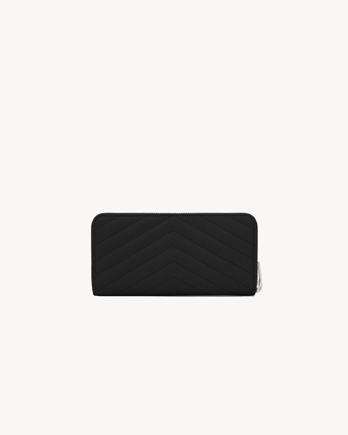 CASSANDRE MATELASSÉ ZIP AROUND WALLET IN GRAIN DE POUDRE LEATHER | Saint Laurent | YSL.com Product Image