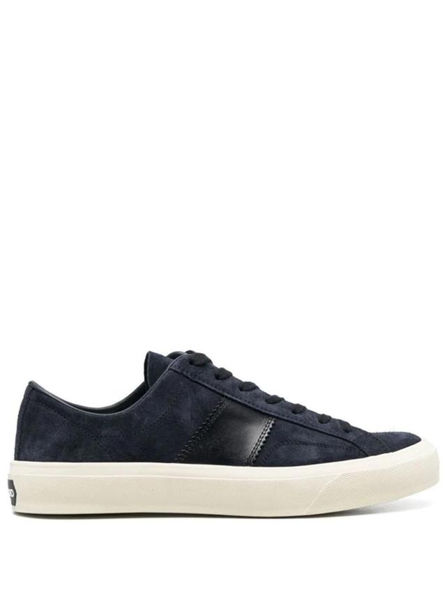 Logo-patch Lace-up Sneakers In Blau Product Image