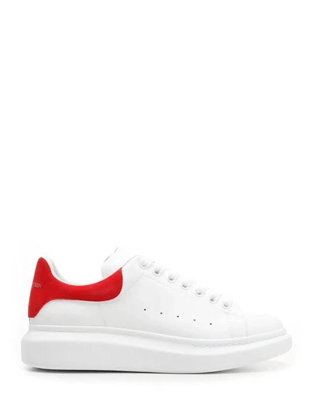 Oversize Sneakers With Red Heel Tab In White Product Image