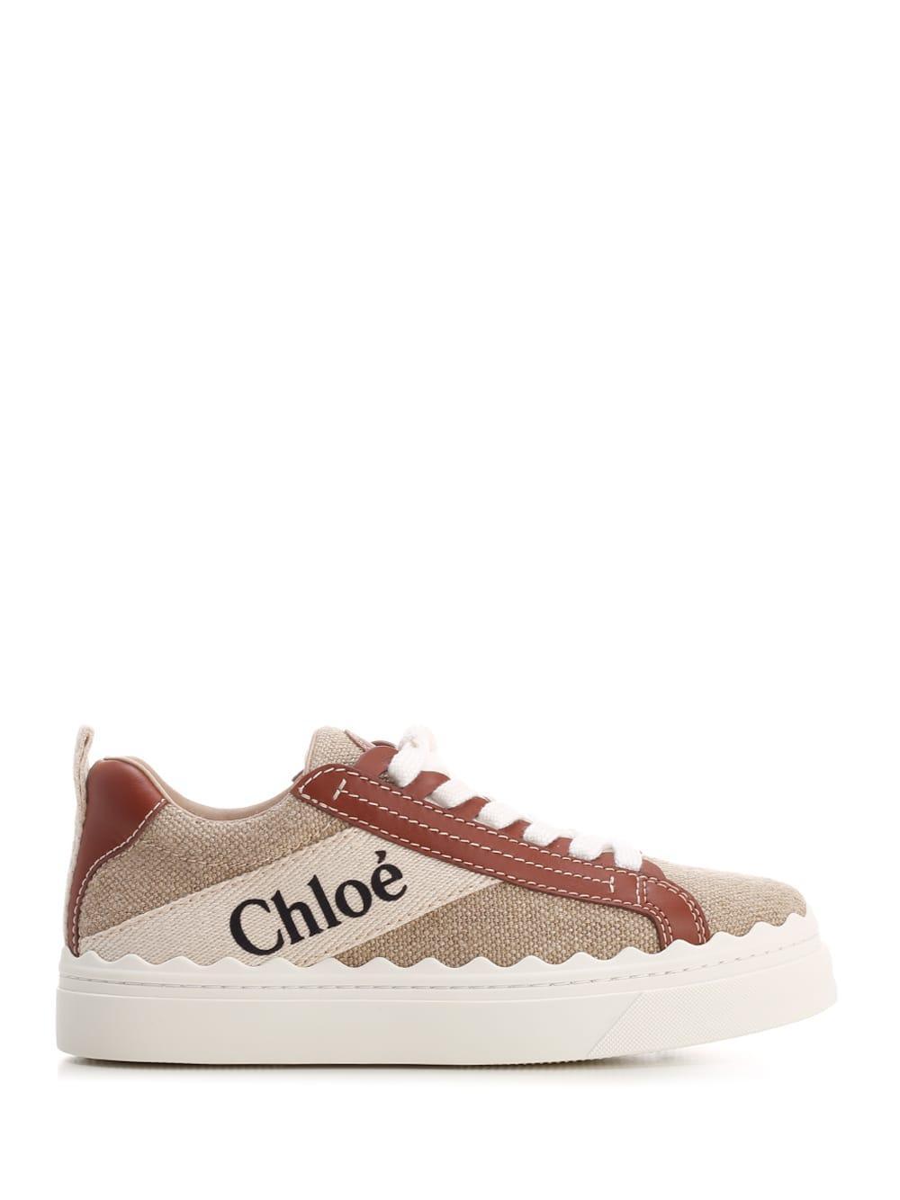 CHLOÉ Chloe Women Lauren Sneaker In Cream Product Image