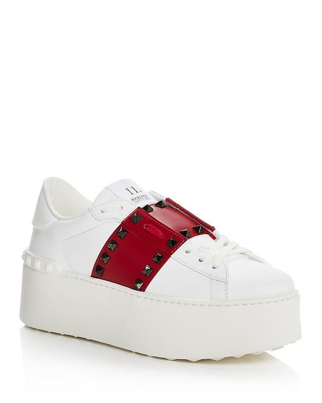 Valentino Garavani Womens Studded Platform Sneakers - Exclusive Product Image