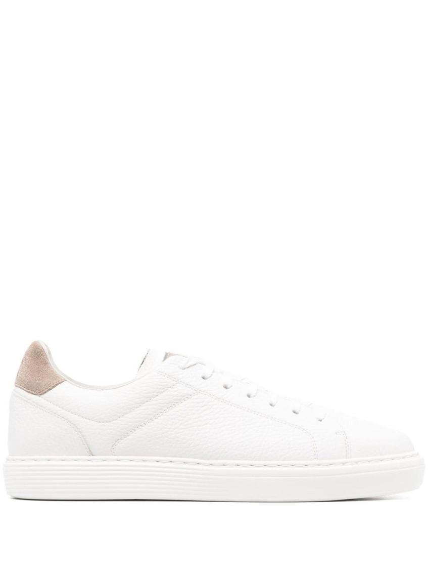 Panelled Low-top Sneakers In White Product Image