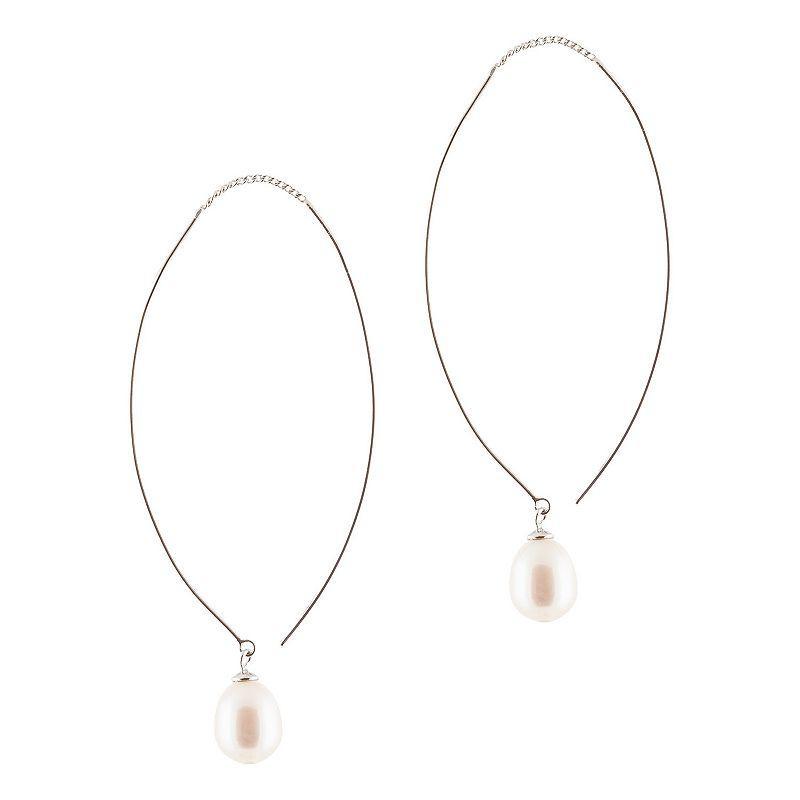 Sterling Silver Freshwater Pearl Dangle Earrings, Womens Product Image