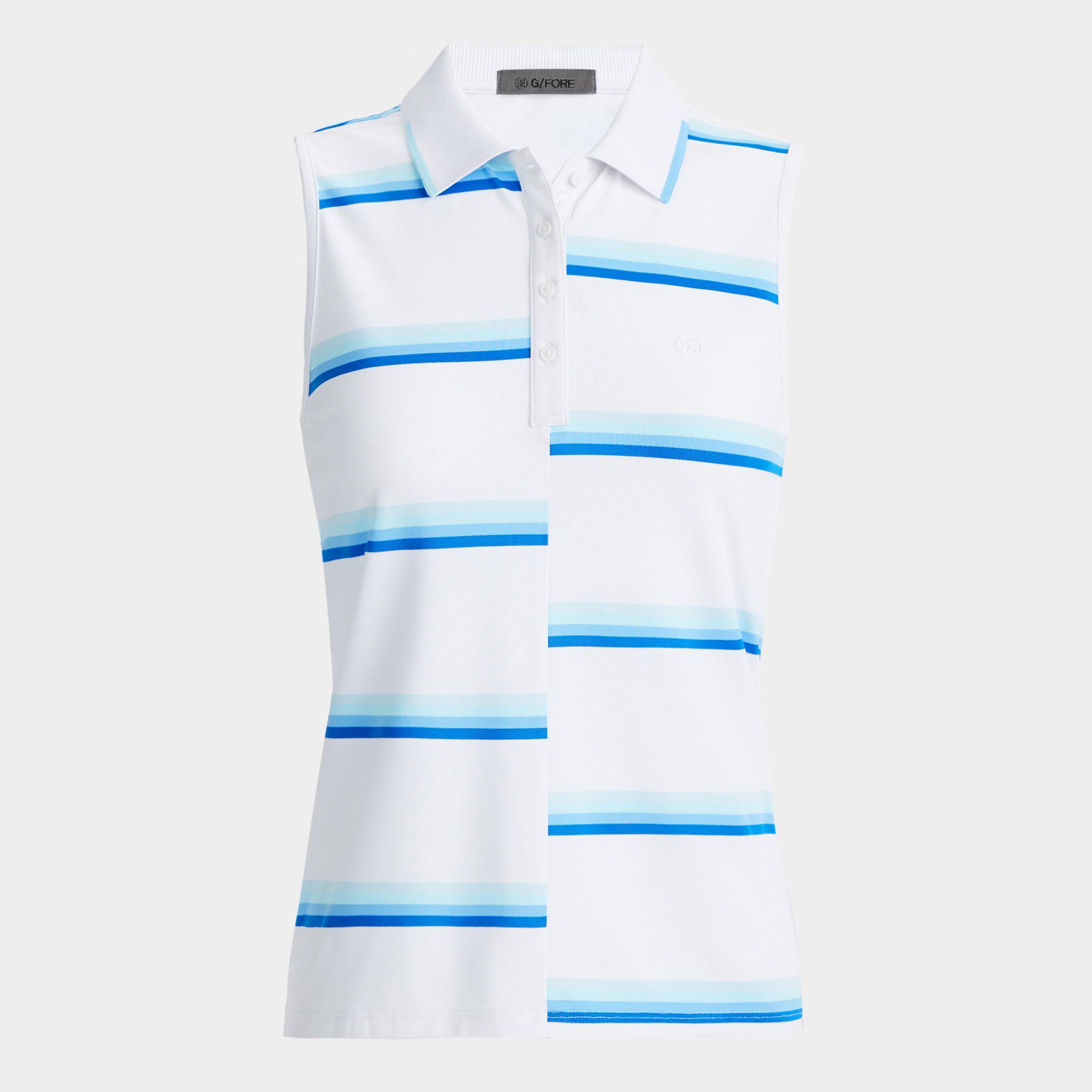 OFFSET STRIPE TECH PIQUÉ SLEEVELESS POLO Product Image