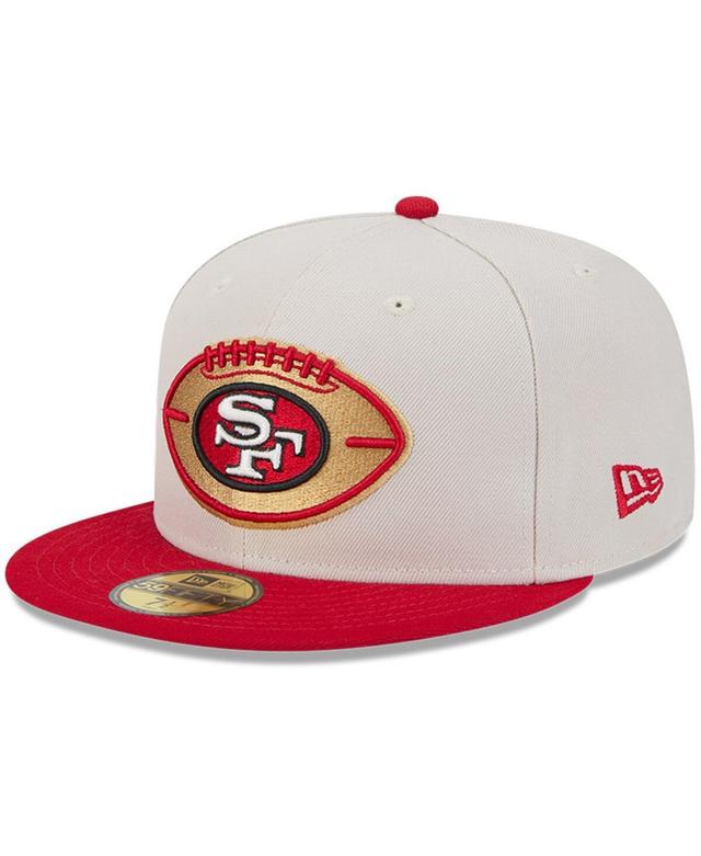 New Era Mens Stone San Francisco 49ers 2024 Sideline Historic 59FIFTY Fitted Hat - Stone, Scarlet Product Image