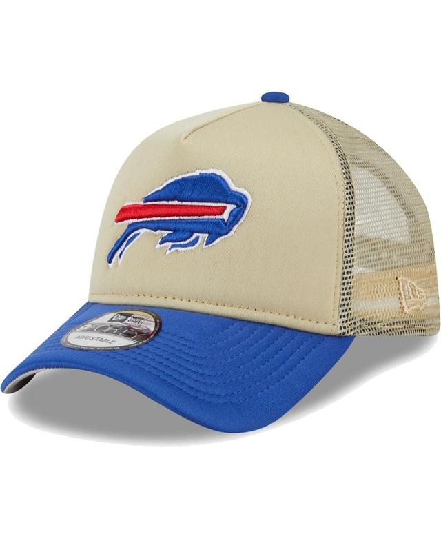 Men's New Era Tan/Royal Buffalo Bills All Day A-Frame Trucker 9FORTY Adjustable Hat Product Image