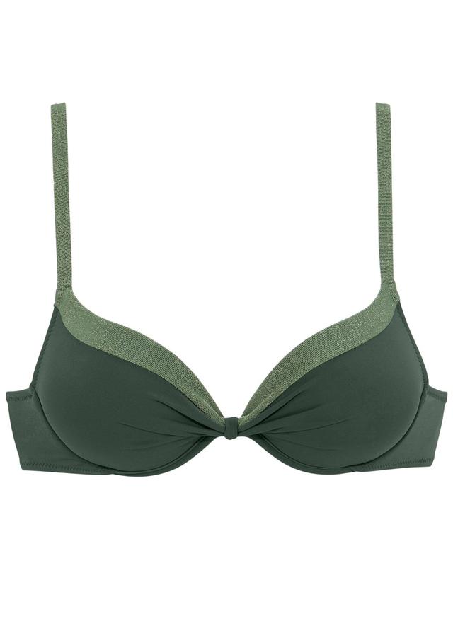 Enhancer Bikini Top - Olive Green Multi Product Image