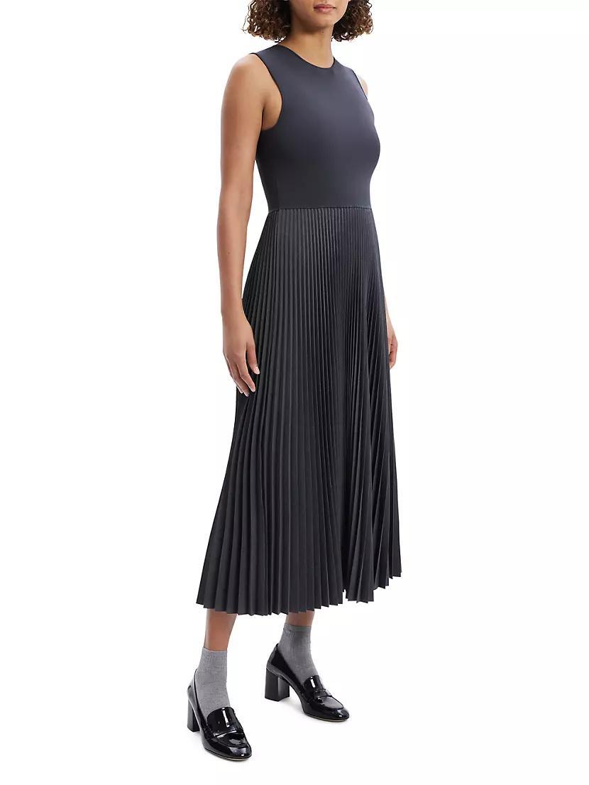 Pleated Combo Midi-Dress Product Image