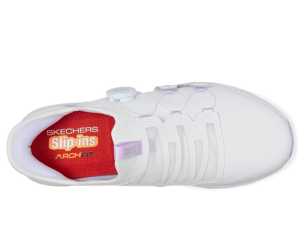 Skechers GO GOLF Go Golf Elite 5 Hands Free Slip-Ins (White/Lavender) Women's Shoes Product Image