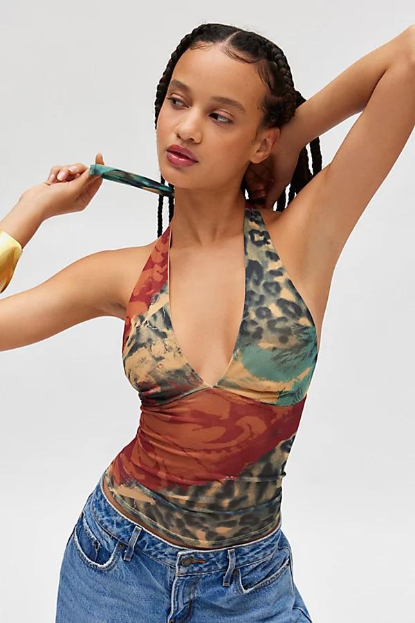 Silence + Noise Camellia Mesh Halter Top Womens at Urban Outfitters Product Image