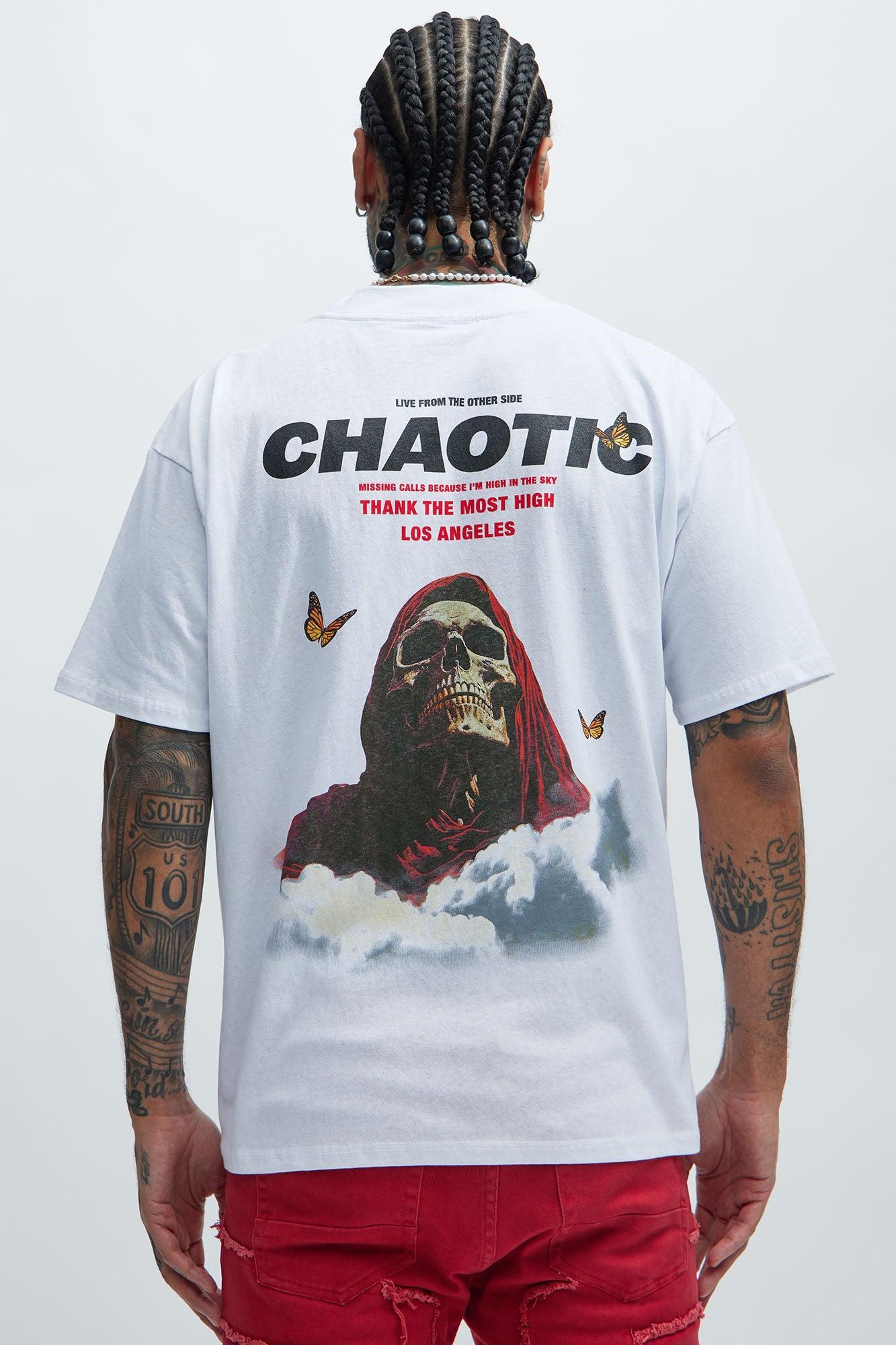 Chaotic Skies Boxy Short Sleeve Tee - White Product Image