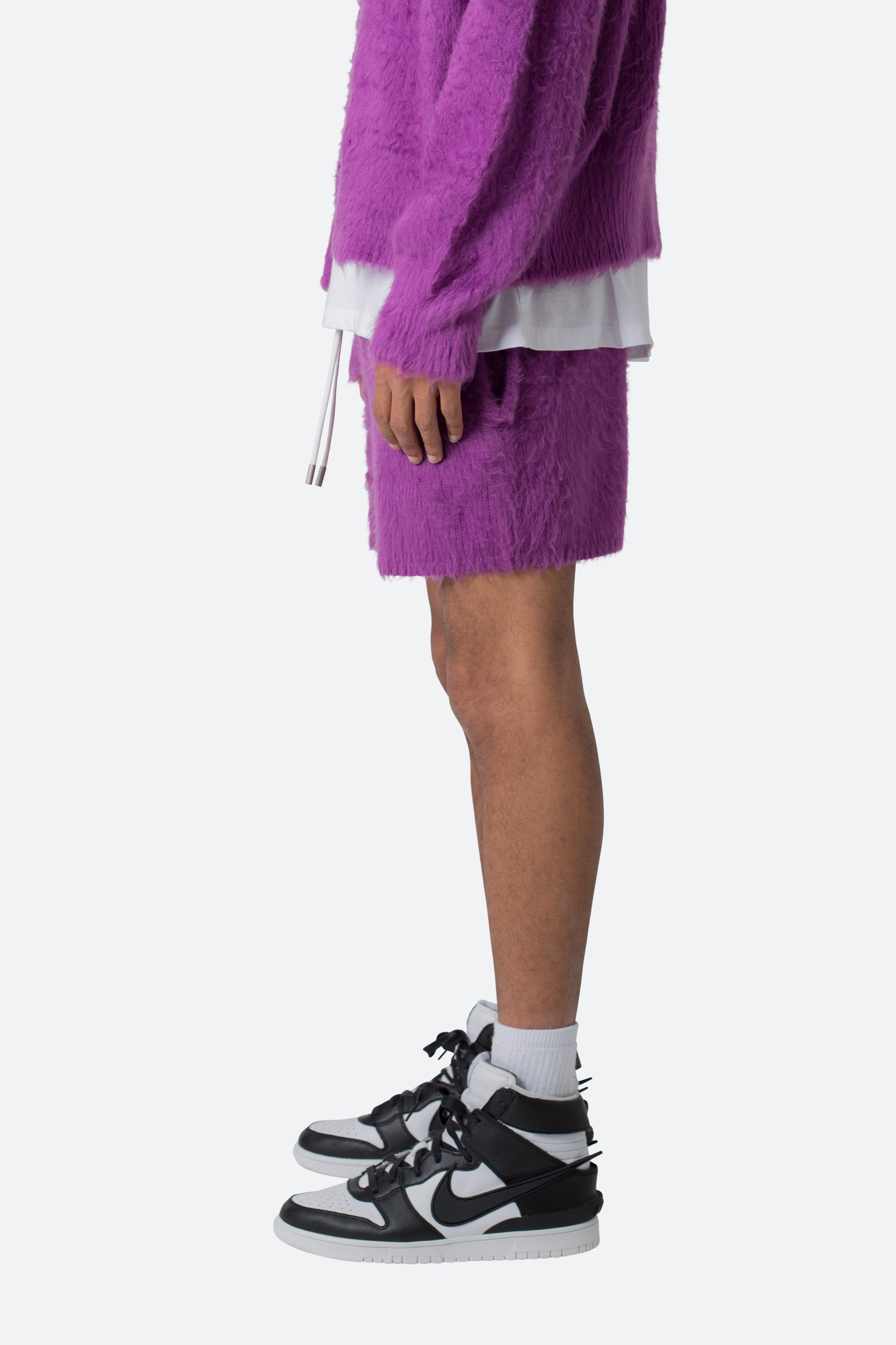 Fuzzy Sweatshorts - Purple Product Image