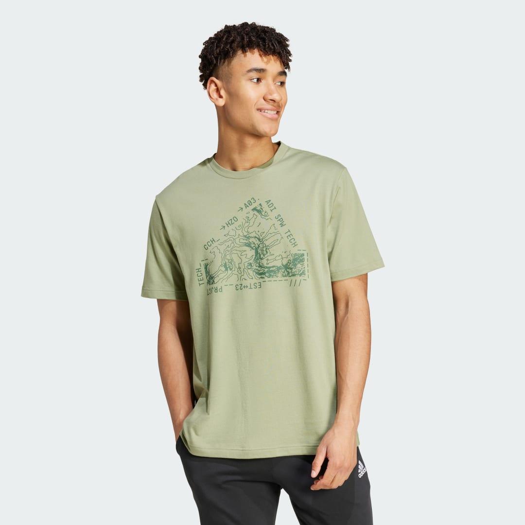 adidas City Escape Landscape Graphic Tee Off White XL Mens Product Image