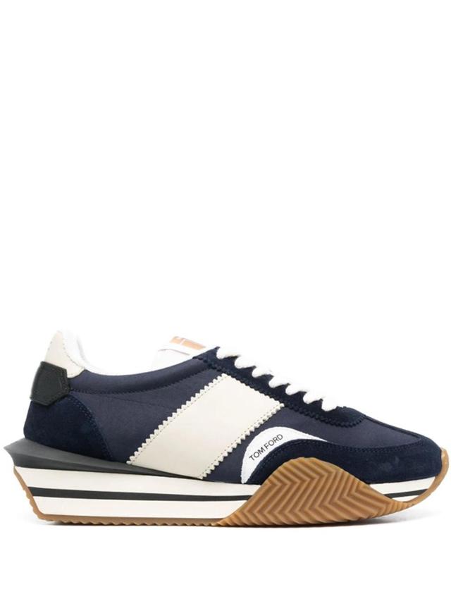 Brown James Sneakers In Blue Product Image