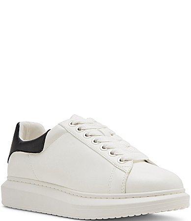 Steve Madden Mens Frosted Contrast Collar Leather Sneakers Product Image