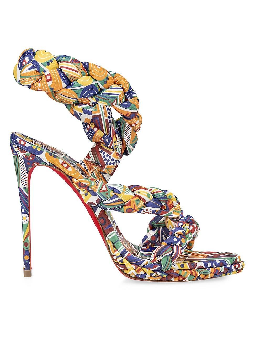 Womens Christian Louboutin x Idris Elba Fatima 120MM Printed Leather Sandals Product Image