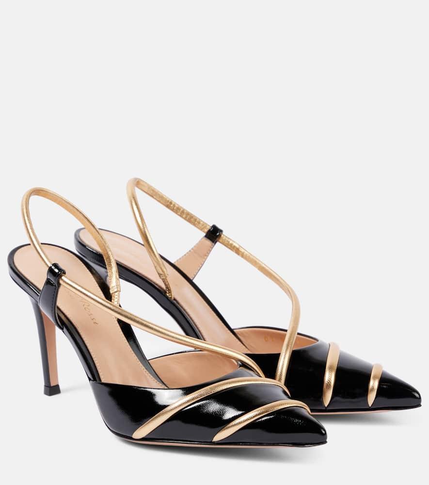 GIANVITO ROSSI Slingback-pumps 85 Aus Lackleder In Black Product Image