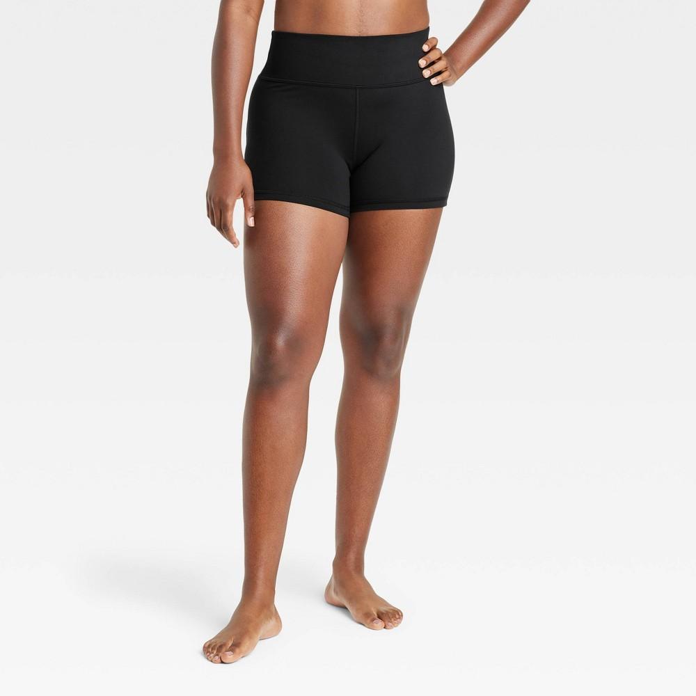 Womens Brushed Sculpt Mid-Rise Bike Shorts 4 - All In Motion Black XXL Product Image