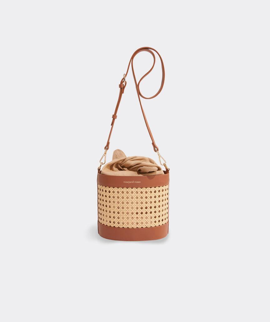 Caned Crossbody Bucket Bag Product Image