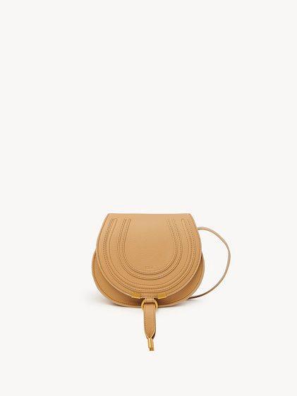 Small Marcie saddle bag in grained leather Product Image