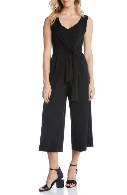 Karen Kane Tie Front Crop Sleeveless Jumpsuit Product Image