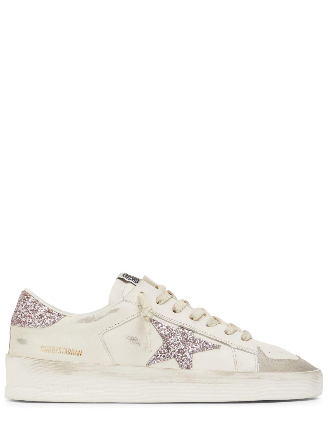 30mm Stardan Nappa Leather Sneakers In White,pink Product Image