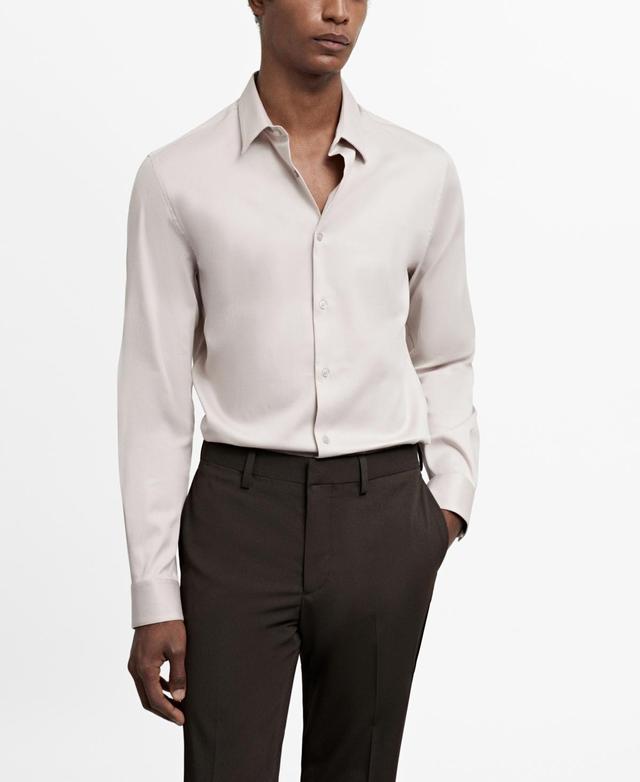 Mango Mens Super Slim-Fit Poplin Dress Shirt - Light Product Image