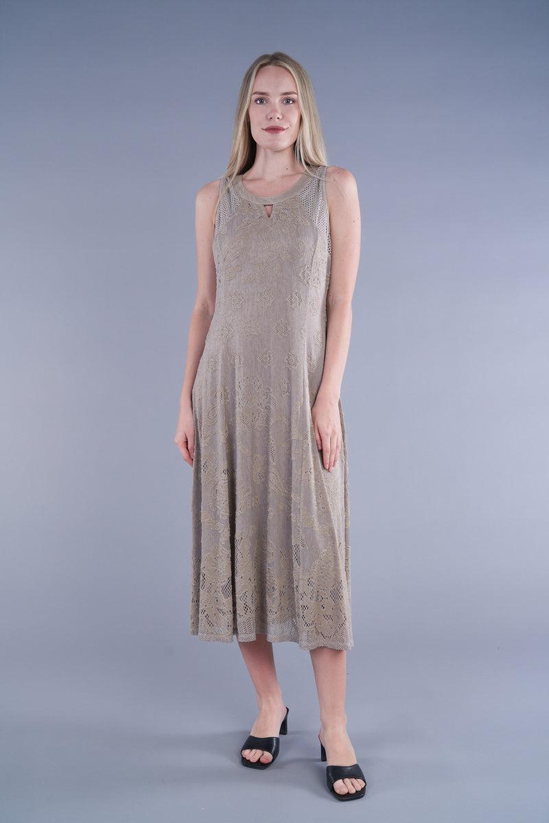 Khaki Burnout Dress Product Image