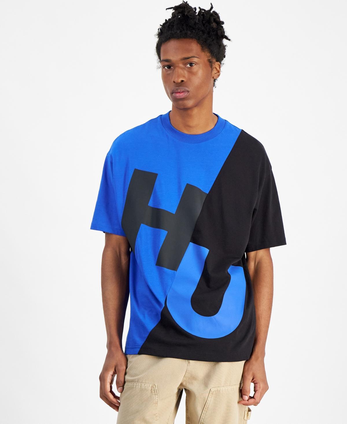 Hugo by Hugo Boss Mens Loose-Fit Colorblocked Logo Graphic T-Shirt Product Image