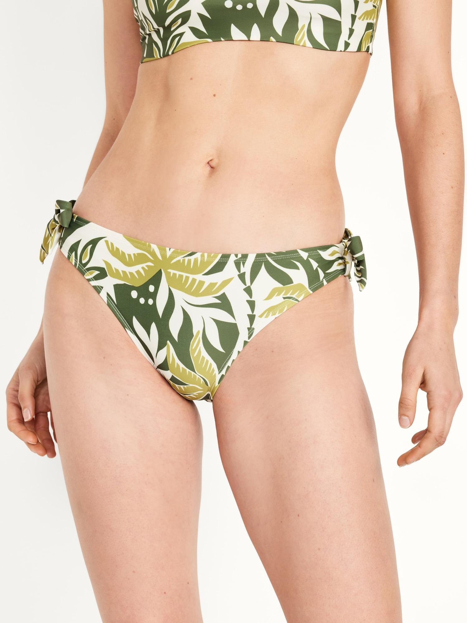 Mid-Rise Side-Tie Bikini Swim Bottoms Product Image