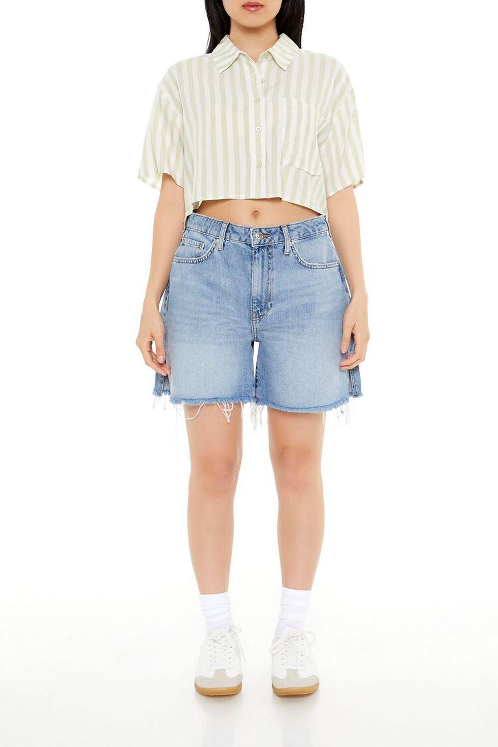 Striped Cropped Shirt | Forever 21 Product Image