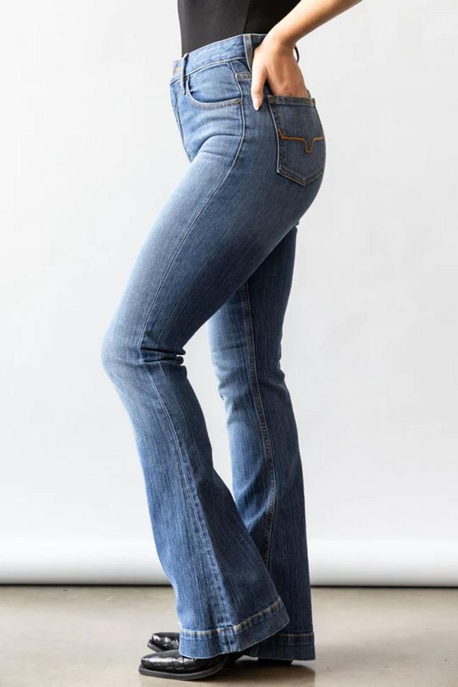 Kimes Ranch® Ladies' Jennifer Mid Wash UHR Flare Leg Jeans Product Image