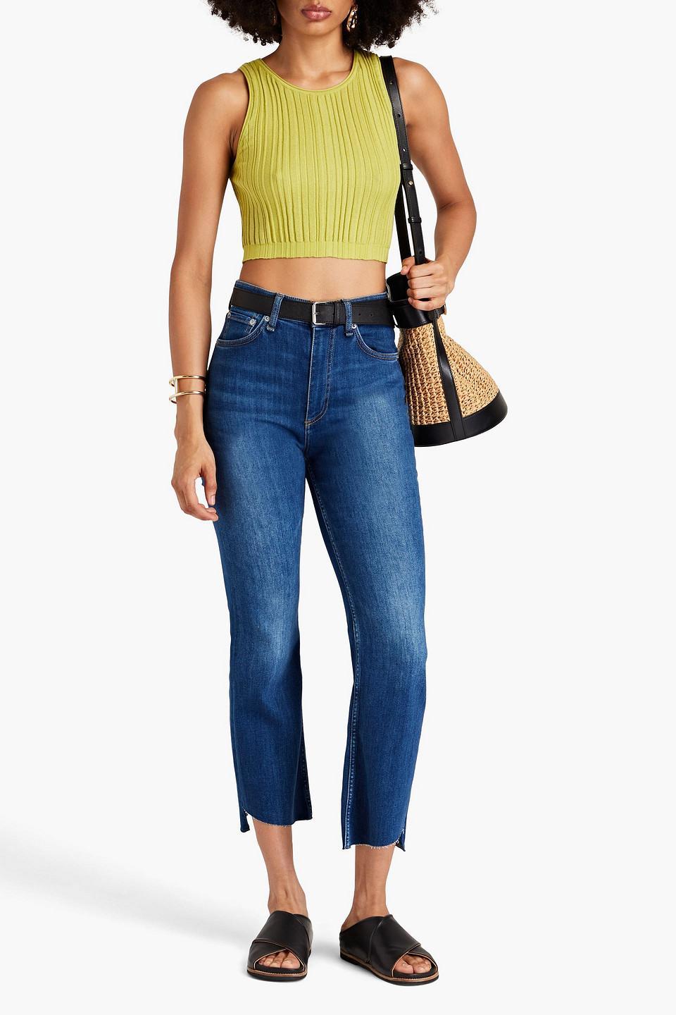 Casey High-rise Kick-flare Jeans In Mid Denim Product Image