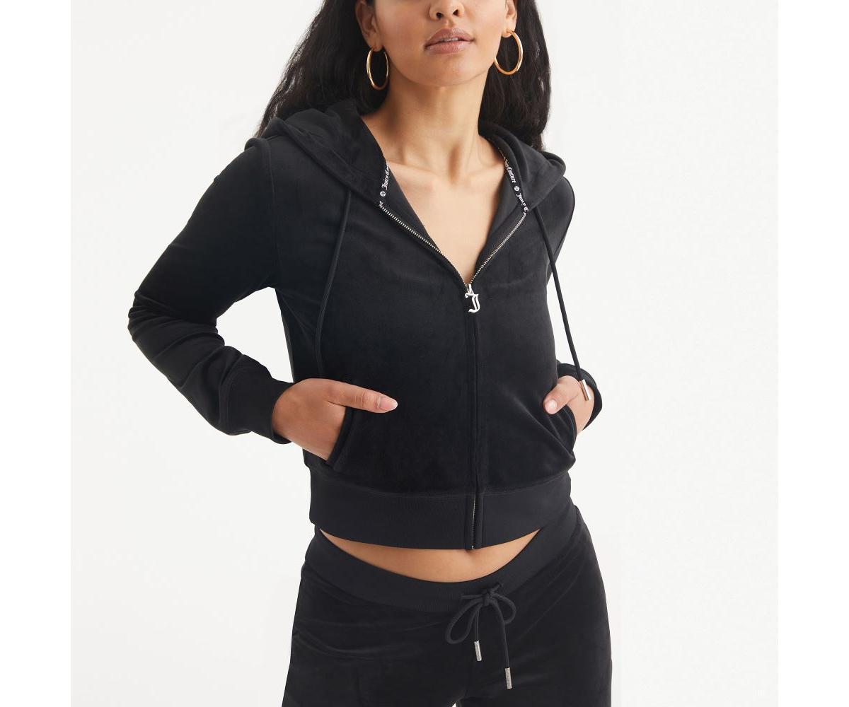 Juicy Couture Womens OG Big Bling Velour Zip-Up Hoodie Product Image