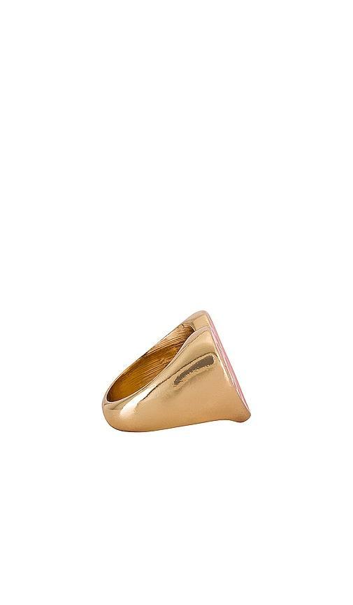 8 Other Reasons Gold Heart Ring With Resin Fuck Off in Pink - Metallic Gold. Size 7 (also in 6, 5, 8). Product Image