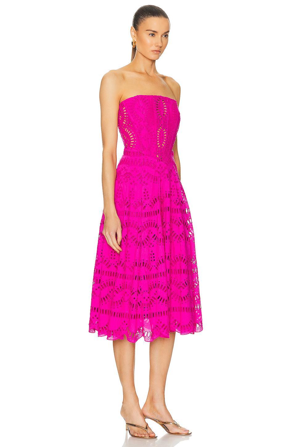 Charo Ruiz Ibiza Galik Midi Dress in Fuchsia Product Image