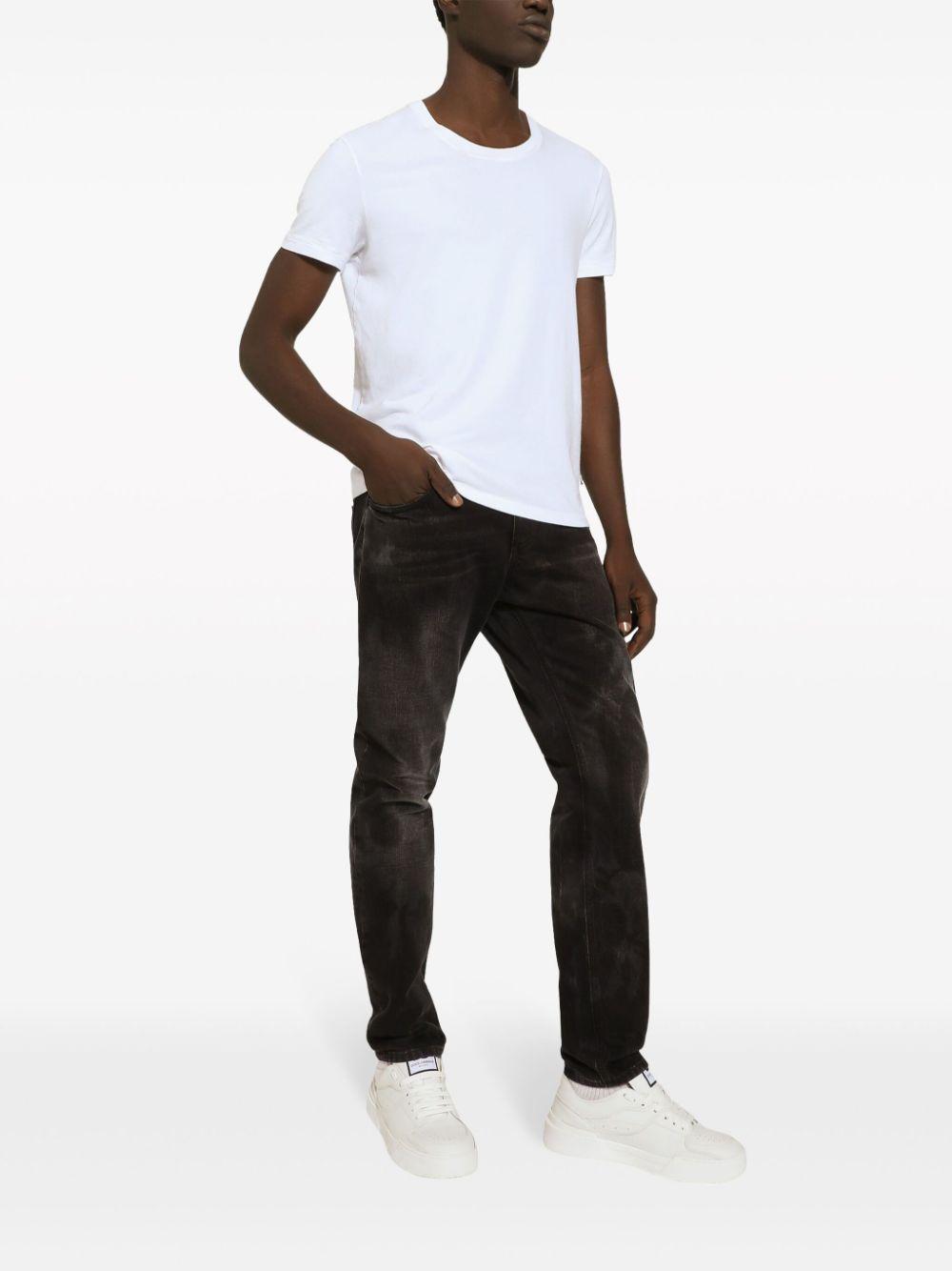 Straight-leg Cotton Jeans In Black   Product Image