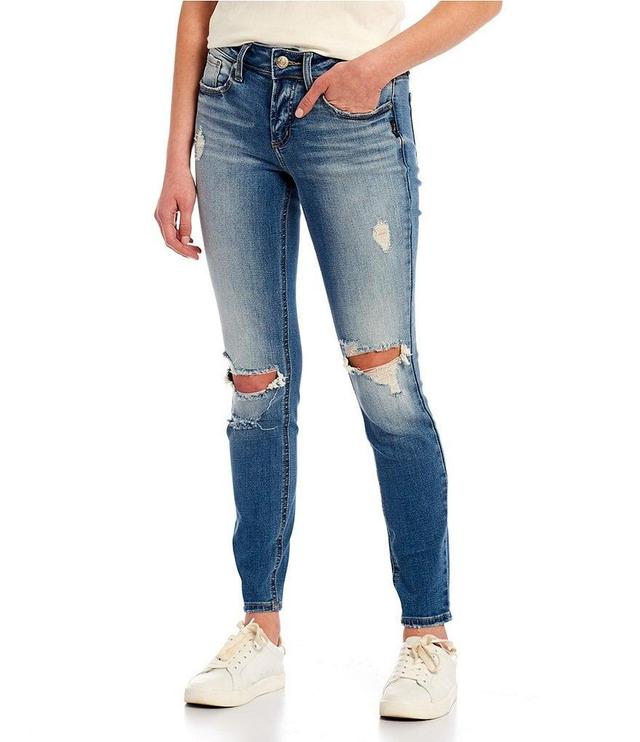 Silver Jeans Co. Suki Mid Rise Destructed Skinny Jeans Product Image