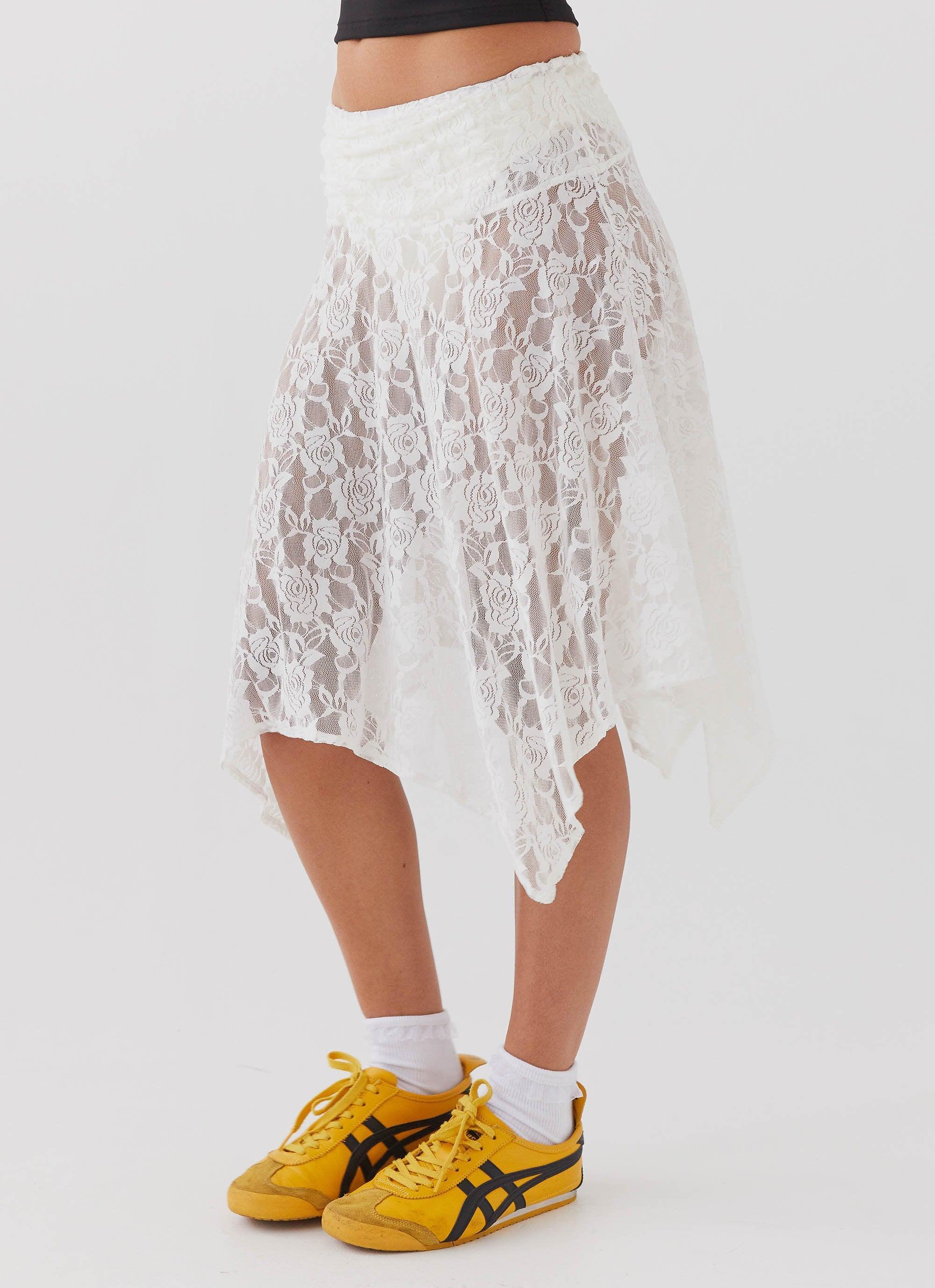 Sweet Nothing Lace Midi Skirt - White product image