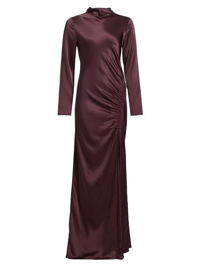 Womens Doubleface Ruched Satin Gown Product Image